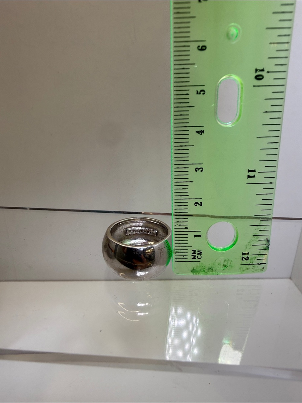 Vintage Chunky 925 Silver Dome Ring - Size 7 - Picture 7 of 12